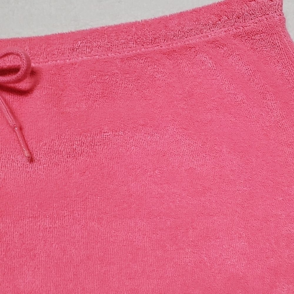 90s Vintage Maurices Bubblegum Pink Terrycloth Extra Low Rise Ultra Mini Skirt M - Picture 8 of 14